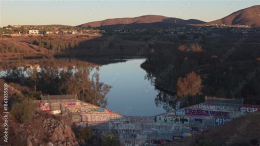 Real estate in Otay Mesa and Eastlake of Chula Vista, California. Aerial Drone ascending shot.