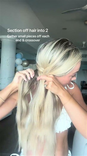 Mermaid Braid Tutorial 🧜‍♀️ 🐚 #mermaid #mermaidhair #hairtutorial #braid #bachelorette