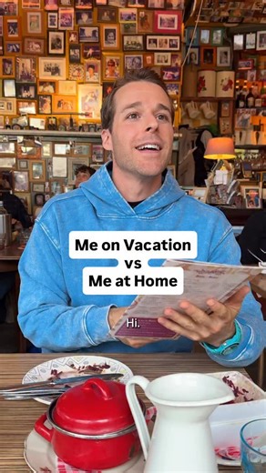 Me on Vacation vs. Me at Home - You only live once… you’re on vacation, have some fun… it’s only money etc etc. lots of reasons to have a good time while on vacation, and don’t even look at the bill. lol - Shoutout to my table neighbour Sam, for helping me get this clip inside @restaurantmoeders in Amsterdam. I would have liked to execute the idea a bit better, but hey, I was on vacation. - #comedy #vacation #amsterdam | ConstructiveComedy