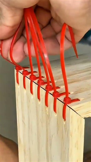 smart trick for connecting wood using tie-dye cable #diy #tips #trik