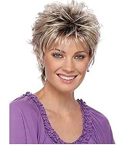 Womens Wigs with Less Hair Gradient Synthetic Haircut Color Fashion wig Hair Band for Washing Face Hair Health Foam Hair Rollers for Long Hair (F-Multicolor, One Size)