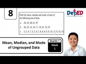 Mean, Median, and Mode of Ungrouped Data | Grade 8 Mathematics | Q1 W1