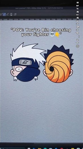 Kakashi or Obito? Drawing Anime Chibis 😭✨ #digitalart #shorts #drawing #art #digitaldrawing