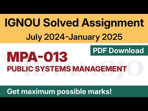 IGNOU MPA 013 Solved Assignment 2024-25 PDF | English Medium | MA Public Administration/MPA 1st Year