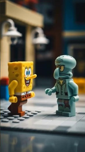 SpongeBob Annoys Squidward 😂 #spongebob #squidward #legoshorts