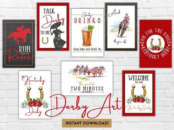 Kentucky Derby Sign Bundle, Horse Racing Party Decor (digital Download) - Etsy