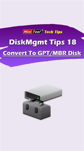 Disk Management Tips #18 - Convert to GPT/MBR Disk This video shows the differences between MBR and GPT, and how can these two disk types be converted between each other. #WindowsTips #GPT #MBR | MiniTool | Facebook