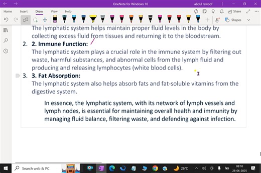 The lymphatic system is a network of vessels and tissues that plays a vital role in fluid balance, immune function, and fat absorption. Lymph vessels, also known as lymphatic vessels, are a crucial part of this system, acting as a drainage network to collect and transport lymph fluid. | Ameen Academy | Facebook
