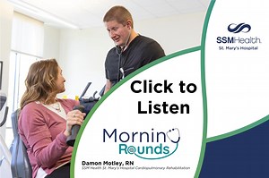 Take 60 seconds and hear from Damon Motley, an RN with our Cardiac Rehab program! This is #HeartMonth and Damon has some tips and great insight on how to care for your heart during this month. Stay tuned for more clips from the Morning Rounds radio program! Morning Rounds airs on 94.3 KAT Country with Hilley & Hart. Be sure to tune into Kat Country during the morning show! Cardiac and pulmonary rehab services are usually covered by Medicare and most insurance plans. A physician's consent is requ