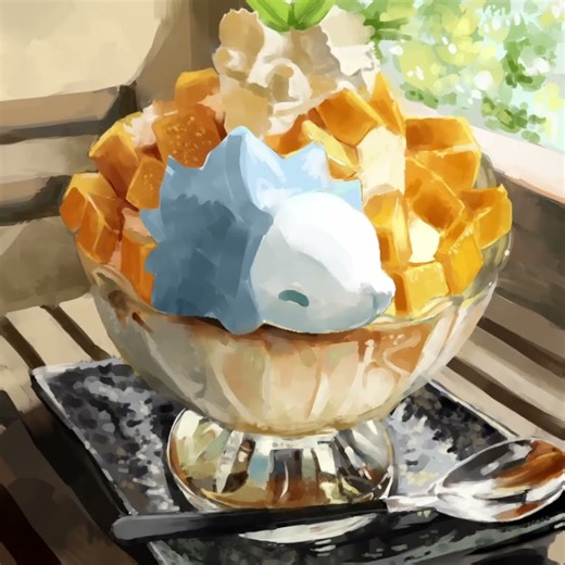 Drawing #snom and Mango Bingsu