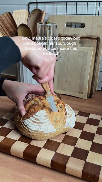 Homemade lunch with sourdough bread from Maura’s Bakery 🍞