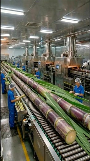 Inside a Mega Sugar Cane Factory | How Raw Sugarcane Is Turned Into Sugar #shorts