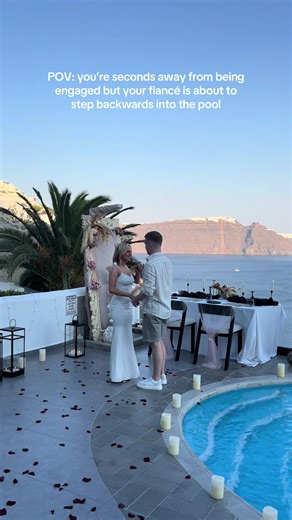 Fiancé Falls Into Pool During Proposal 🤣 #ProposalFail
