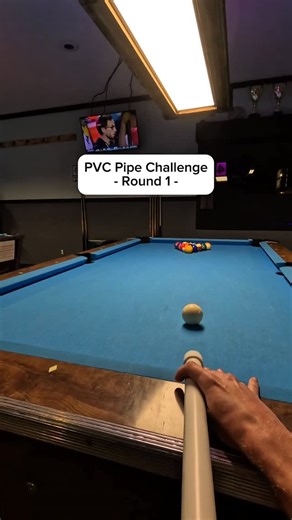 Traveling Pool Hustler  on Instagram: "Round 1 of trying to run an 8-ball rack with a PVC pipe #billiards #8ballpool #pvcpipe"