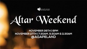 3.2K views · 378 reactions | This weekend, at Agape House, we will be celebrating ALTAR WEEKEND! It’s going to be a powerful time of worship, prayer, and ministry to you at your point of need. Join us in person on Saturday night at 6pm and on Sunday at 7:30am, 9:30am, and 11:30am at AgapeLand, East Legon. | Agape House New Testament Church | Facebook