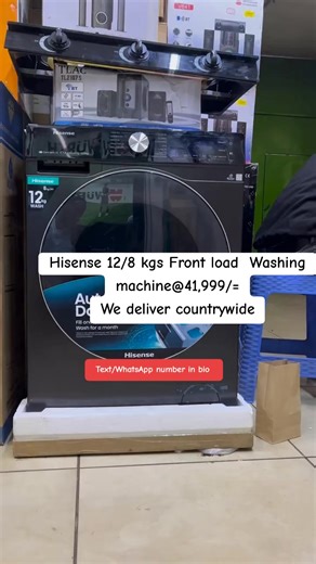 Hisense 12/8 kgs Front load Washing machine@41,999/= We deliver countrywide#fyp #kenyantiktok🇰🇪