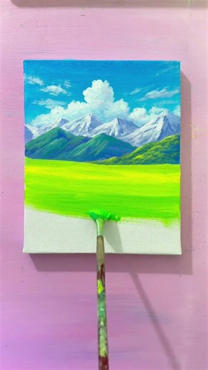 Easy Landscape Painting #howtopaint #painting #acrylicpainting #paintingtutorial #landscapepainting