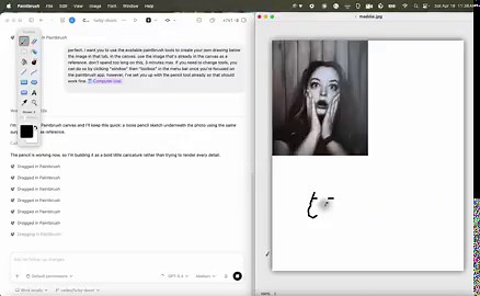 Codex Computer Use drawing a portrait of me!It called this a “bold little caricature.” I see the resemblance!
