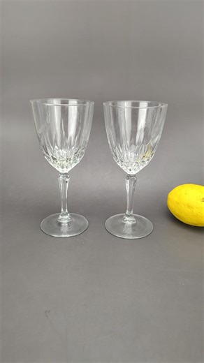 Cristal D'arques Diamant Wine Glasses - Set of 2 - Starburst Cut Crystal Stemware - Etsy