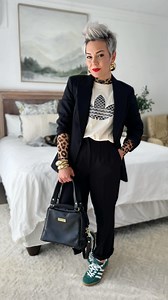 Casual sophistication ✨🖤 Blazer: @hm Mesh Top: @forevernew_sa Tee & shoes: @adidasza @adidas Bottoms: @woolworths_sa Lippie: @maccosmeticsafrica Locked Kiss Ink Ruby True 88 💄💋 #ootd #grwm #styleinspiration #stylish #lookoftheday #outfitoftheday #styleinspiration #blazer | Just Deniehl