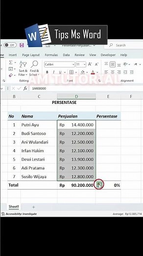 How to fill in percentages in Microsoft Excel #learnoffice #learncomputer #msexceltutorial #excel