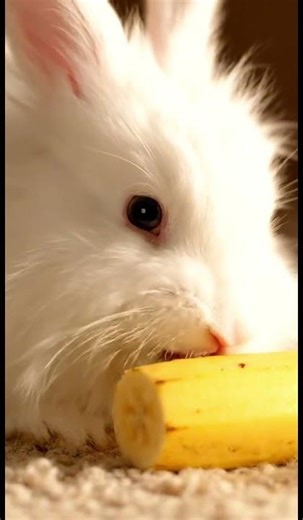 Cute bunny test banana #Shorts #CuteRabbit #AIAnimation #Bunny #PixarStyle #AnimationShort #bunny