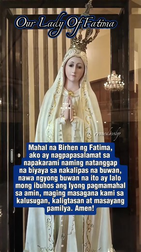 Mahal na Birhen Ng Fatima: Lyrics and Prayer in Tagalog