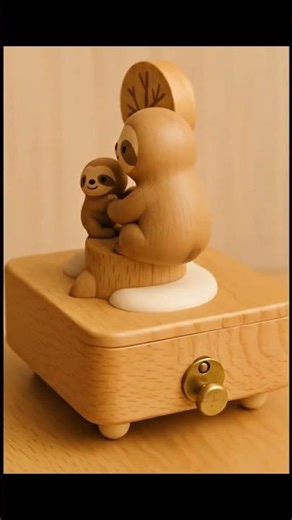 Adorable Wooden Sloth Music Box 🦥✨ | Cute Family Design #Sloth #MusicBox #Music #sloths