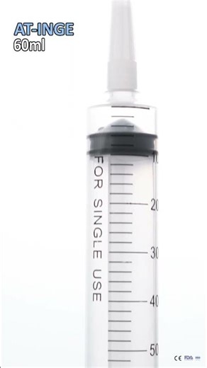 High-Transparency Polypropylene 60ml Syringe with Double Seal Piston for Smooth Irrigation