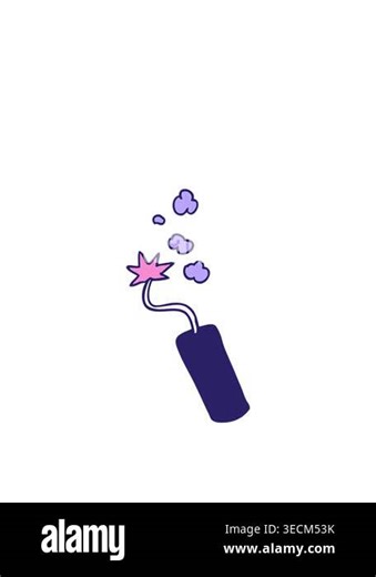 jumping motion animation of hand drawn cartoon doodle of a lit dynamite stick Stock Video Footage - Alamy