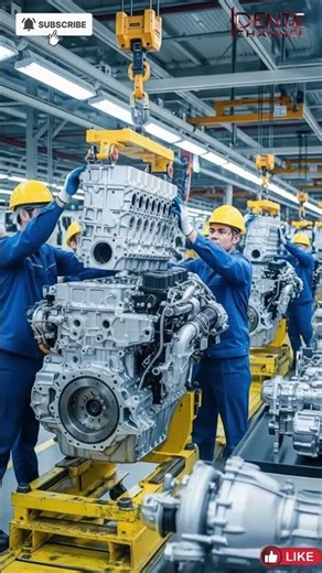 Watching the Large Truck Engine Assembly Process at the Factory #shorts #youtubeshorts #viral