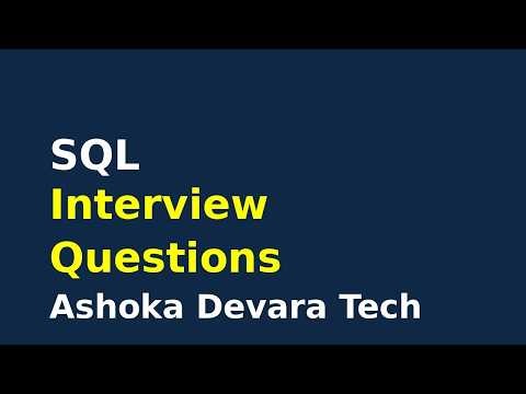 SQL Interview Questions and Answers | Top 25 SQL Questions for Beginners 2026 | Ashoka Devara Tech