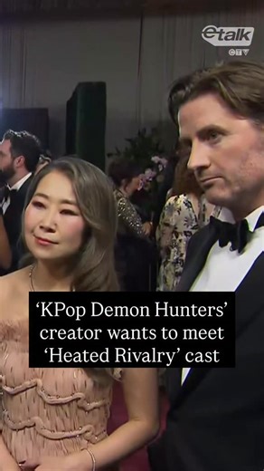 I am sure she’s not alone! 👏 When we chatted with the team behind ‘KPop Demon Hunters’, Michelle Wong, Maggie Kang & Chris Appelhans they all shared who they are hoping to meet at the Golden Globes, from the cast of ‘Heated Rivalry,’ to Paul Mescal, their answers may surprise you! For more interviews from the Golden Globes red carpet, head to our YT! 👀 Watch S1 of ‘Heated Rivalry’ on @cravecanada! 📺 #KPopDemonHunters #MaggieKang #HeatedRivalry #HudsonWilliams #ConnorStorrie @nutmags @heatedri