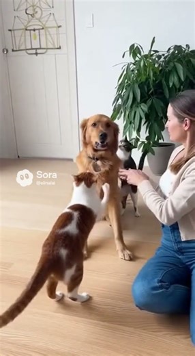 Is the dog fast enough to escape the cat’s exploding anger? 🐾 #catvsdog #funnyclips #pets