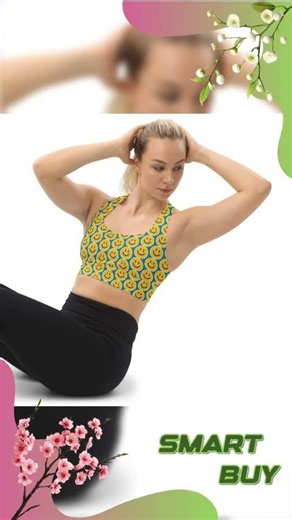 Smiley Face Sports Bra: Supportive Compression Top