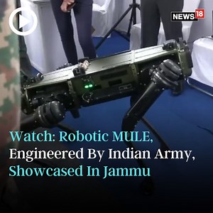 #Watch: Robotic mule, Multi-utility legged equipment (MULE), developed by the Indian Army showcased at the North Tech Symposium 2023 in Jammu. #mule #indianarmy #army #india #robot #jammu #technology | News18