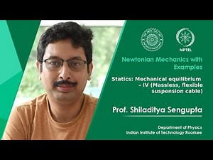 Lecture 12: Statics: Mechanical equilibrium - IV (Massless, flexible suspension cable)