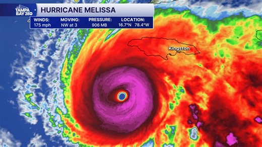 Hurricane Melissa Update: Notice Melissa has already passed the West border of the island. She continues to move NW. At some point in the very near future, Melissa will "feel" a trough digging down and will turn abruptly to the Northeast. Once this happens, she will pick up forward speed and accelerate toward Jamaica, Cuba and eventually the Bahamas. Some folks are asking is there ANY way the storm won't turn. The answer is a resounding no. It will turn. Thoughts and prayers to everyone in her p