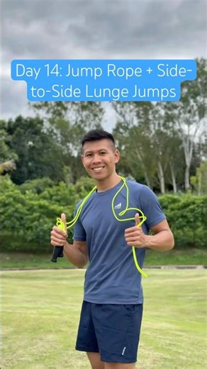 Day 14: Jump Rope + Side-to-Side Lunge Jumps