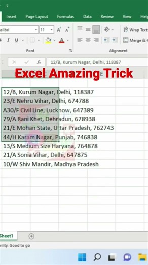 Break Line in Ms Excel