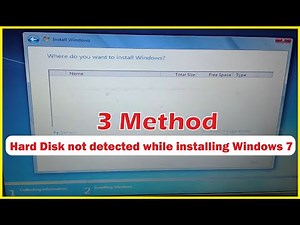 Hard Disk not Detected While installing windows 7 || 3 Method fix the Hard Drive not Detected