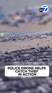 184K views · 5K reactions | A Santa Monica police drone helped spot and take down a thief who was breaking into cars at a busy beach parking lot. | ABC7 | Facebook