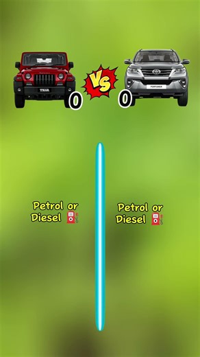 Thar V/S Fortuner #comparison #automobile #ytshorts #shortsfeed #trending #thar #fortuner #facts