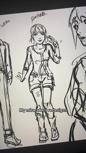 Late night sketches i guess I’ll clean them up some other day (T_T) rahhhhhh #miraculousladybug #sketch #redisign #redraw #ladybug #chatnoir #lukacouffaine #kagamitsurugi #marinettedupaingcheng #miraculous #artist #drawing #procreate