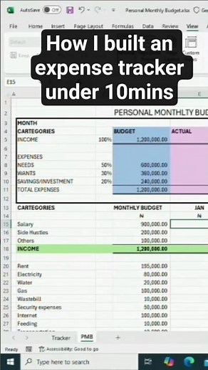 Stop Wasting Money: Build This Excel Tracker #shorts #budget #expensetracker #excel