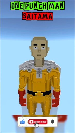 I Built the Strongest Man in Minecraft! 😱 Saitama Statue #Shorts".