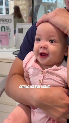 Getting her ears pierced! She cried after, not sure if I should post it. #baby #earspierced