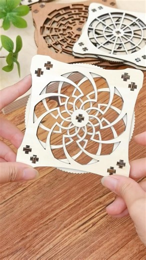 It Spins! Laser Cut a Wooden Coaster with Intricate Cutwork ✨NEJE Laser Cutter