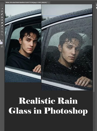 Realistic Rain Glass in Photoshop. #design #graphics #art #digitalart#photoshop