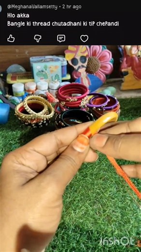 Thread bangle making tips 😍 threading చాలా ఈజీ 🫣#easydiy #craftideas#diy#threadbangles #making#craft